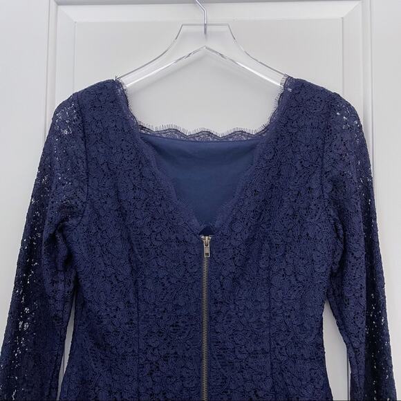 Adrianna Papell Navy Lace Dress Formal Career 8 - Picture 10 of 16